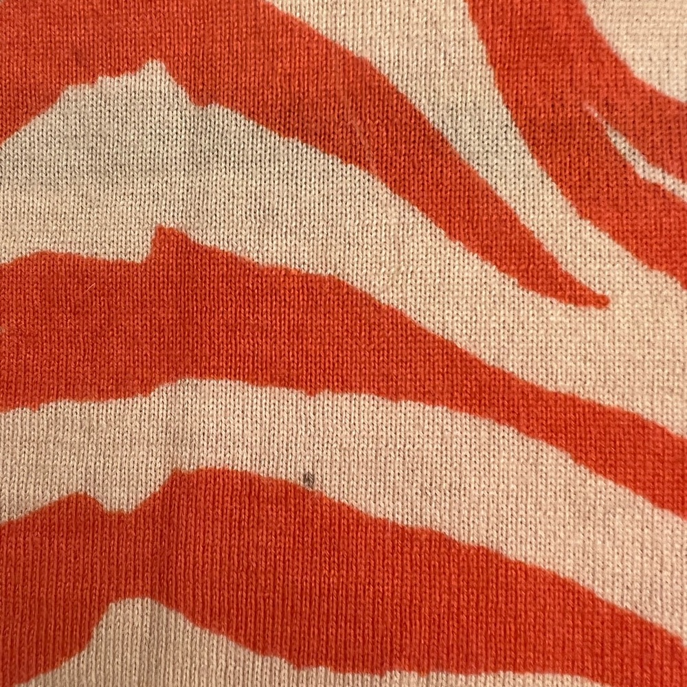 J. Crew Orange/Red Zebra Print Cardigan Size S - Picture 4 of 8